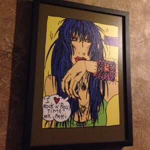 Framed ORIGINAL Betsey Johnson Rock 'n' Roll Wall Art - Patti Smith